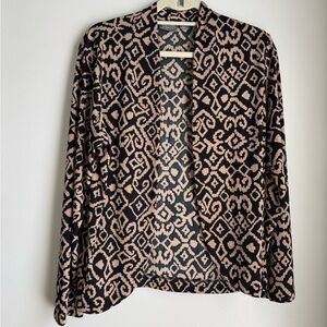 Additions Chico's Black and Tan Patterned Jacket blouse